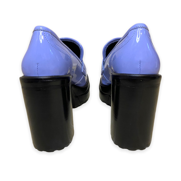 Gianni Bini Maxxwelle Tide Blue Patent Platform Block Heel Loafers - Picture 6 of 8